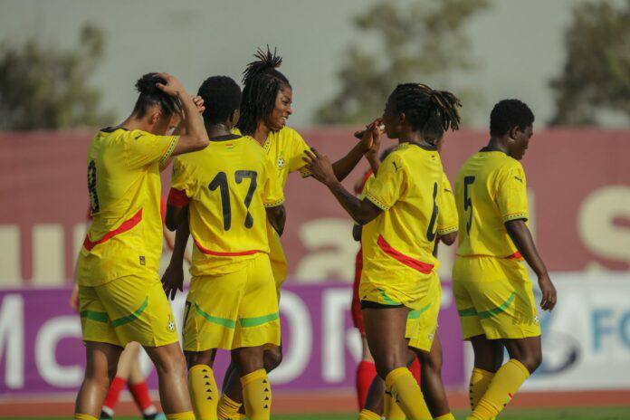 Ghana Black Queens celebrating a goal